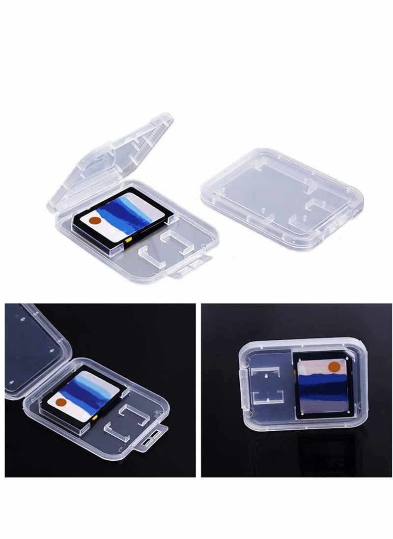 Generic - Memory Card Cases, Tf Single Card Small White Box, Big Card Small White Box, Clear Plastic Memory Card Case, for SD Micro SD T-flash Card, 10pcs - Image 1