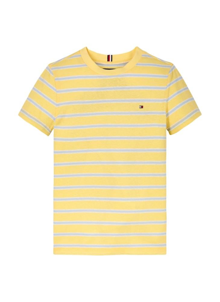 TOMMY HILFIGER Kids Cotton Linen Striped T-Shirt  - Image 4