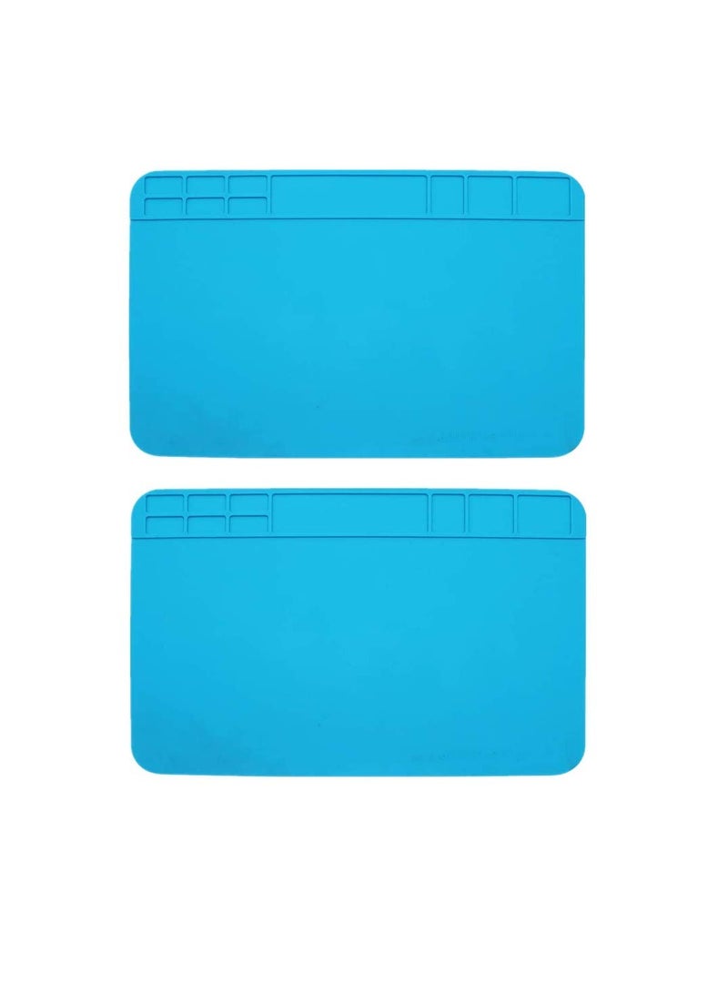 Multi Purpose Work Mat, Repair Mat Soldering Mat Silicone Work Station with Grids Used for Watch Phone Laptop Repair Soldering Repair Smartphone LCD Screen Separator Machine Repair Tools (2 Pack)  - Image 1