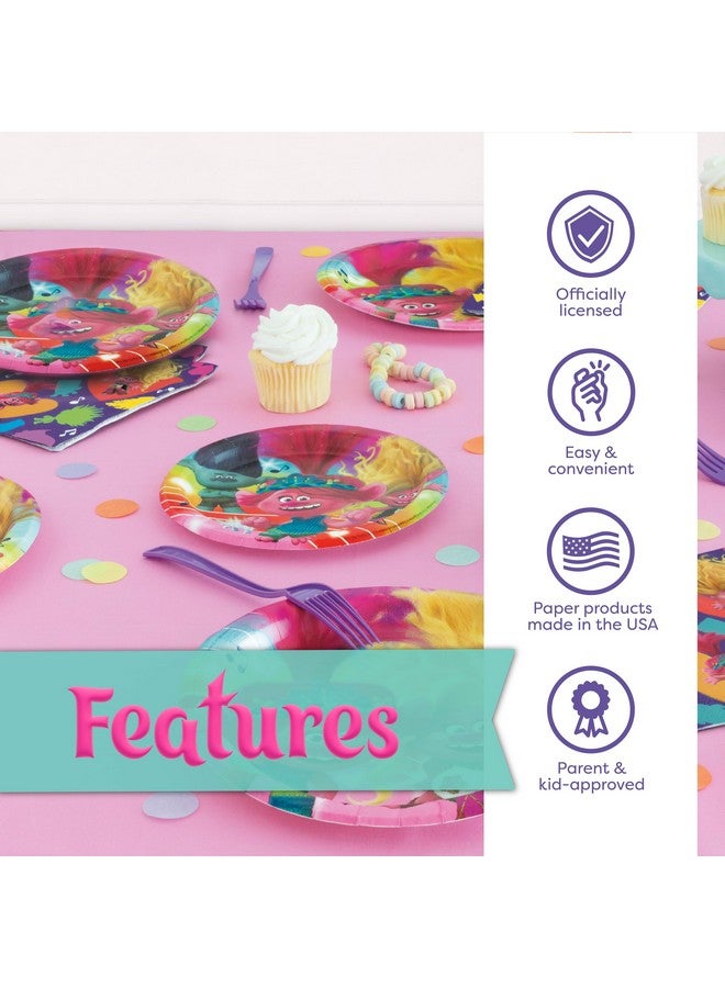 Unique Trolls Birthday Party Decorations | Serves 16 Guests | Trolls Plates, Napkins, Sticker  - Image 5