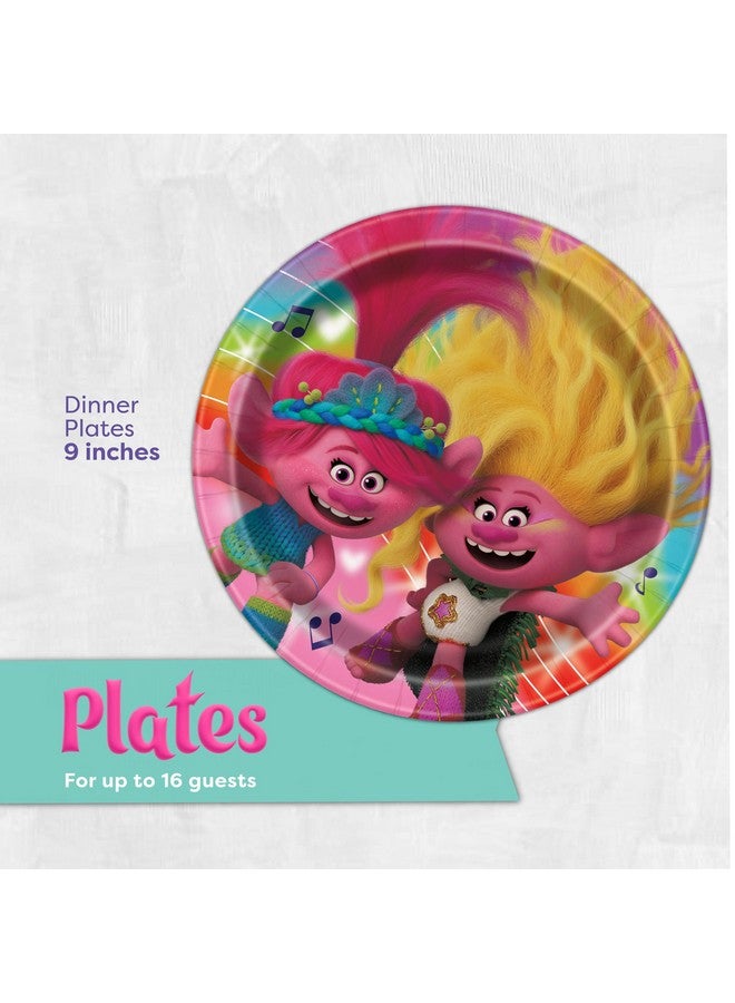 Unique Trolls Birthday Party Decorations | Serves 16 Guests | Trolls Plates, Napkins, Sticker  - Image 3