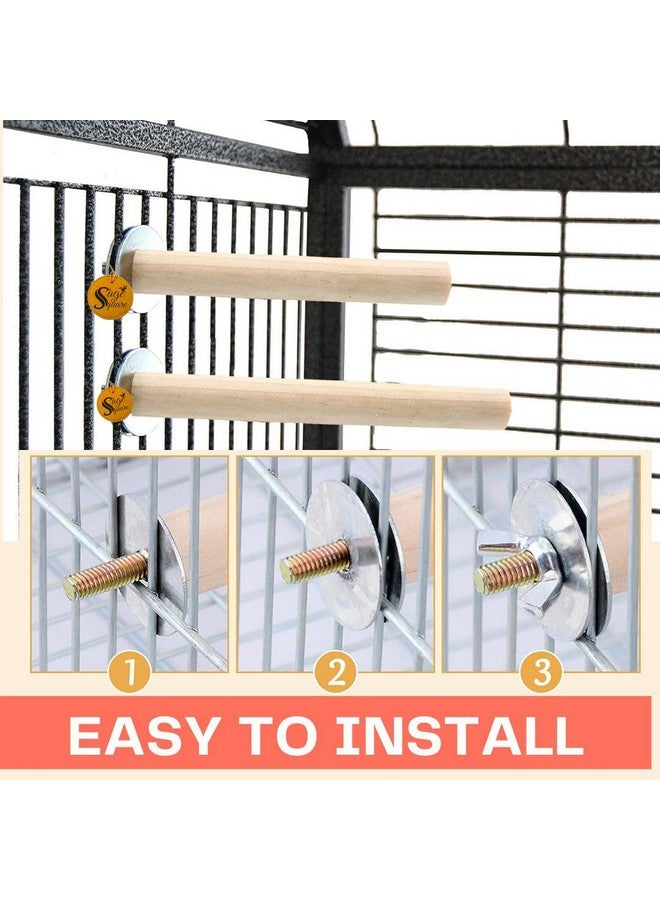 سايج سكوير مجموعة مجثمات الطيور الخشبية الطبيعية - 4 و8 بوصات | مثالية للتمرين واللعب والتدريب وتحسين الأقفاص ومنع مشاكل القدم | مناسبة للعصافير والببغاوات والبادجي والكوكاتيل | عبوة من قطعتين - Image 5