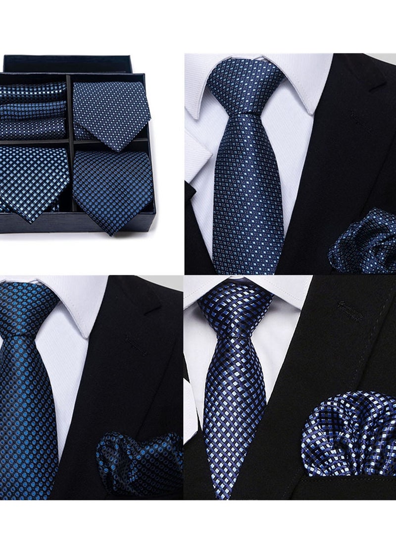 Generic - 6pcs men's gift box set 3 ties 3 chest scarves fashion business tie square scarf set - Image 1