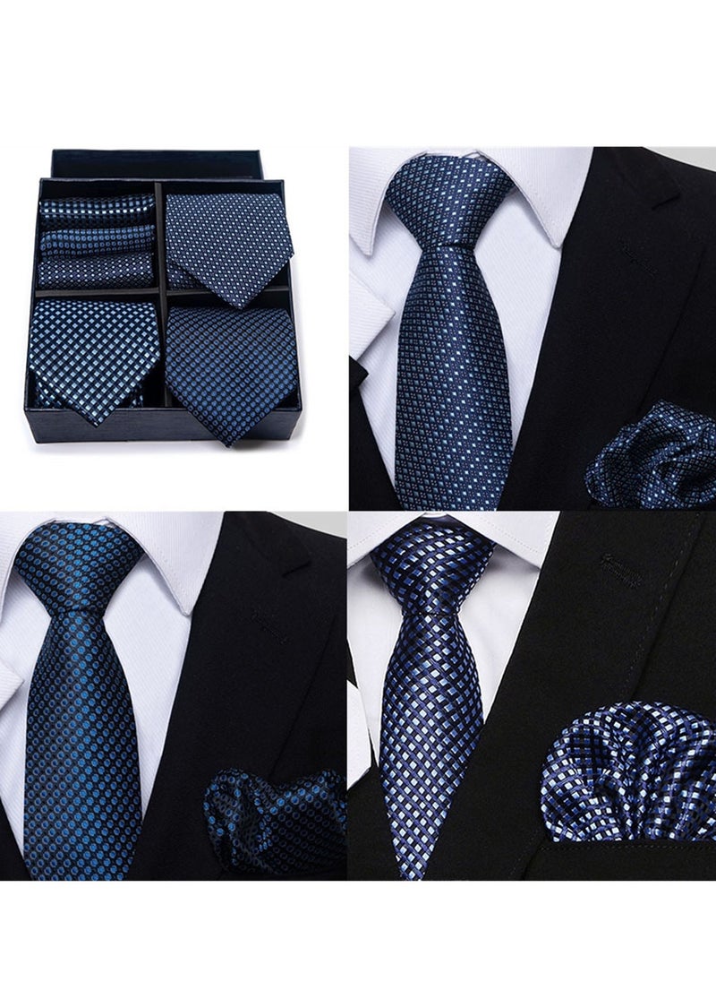 Generic - 6pcs men's gift box set 3 ties 3 chest scarves fashion business tie square scarf set - Image 1
