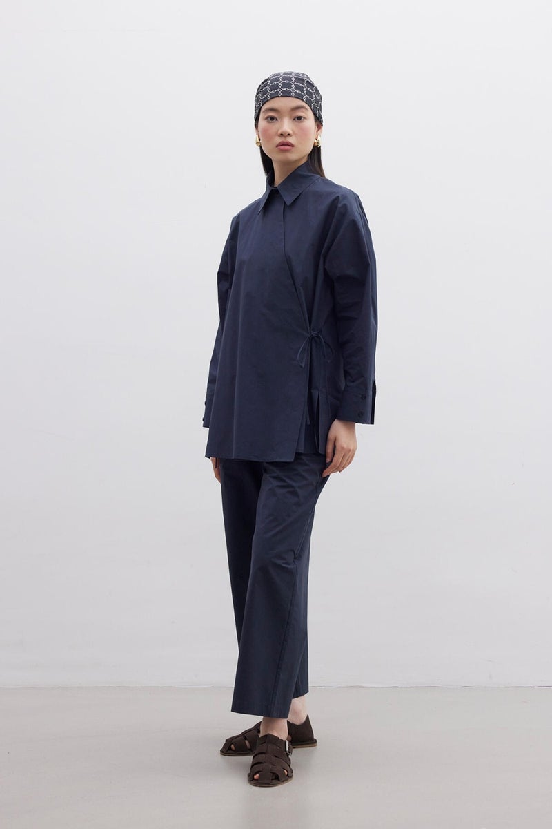 Manuka Double Breasted Closure Premium Shirt Navy Blue  - Image 5