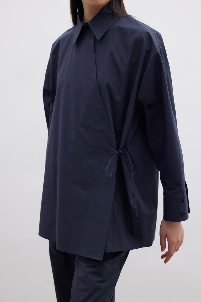 Manuka Double Breasted Closure Premium Shirt Navy Blue  - Image 4