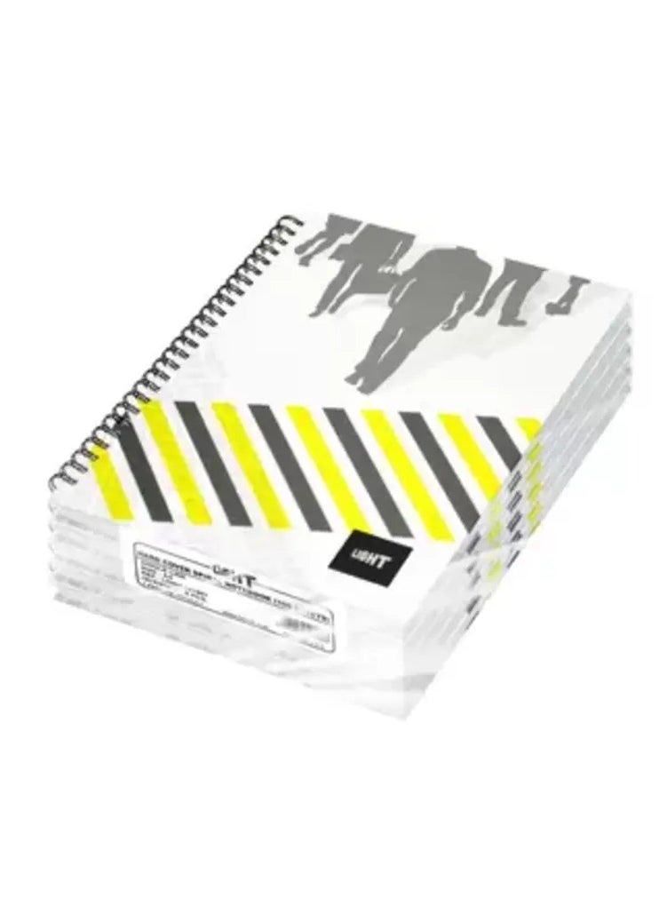 Light Light A4 Spiral Hard Cover Single Line Notebook (Pack of 5 Pcs X 100 Sheets) - LINBSA41801 
