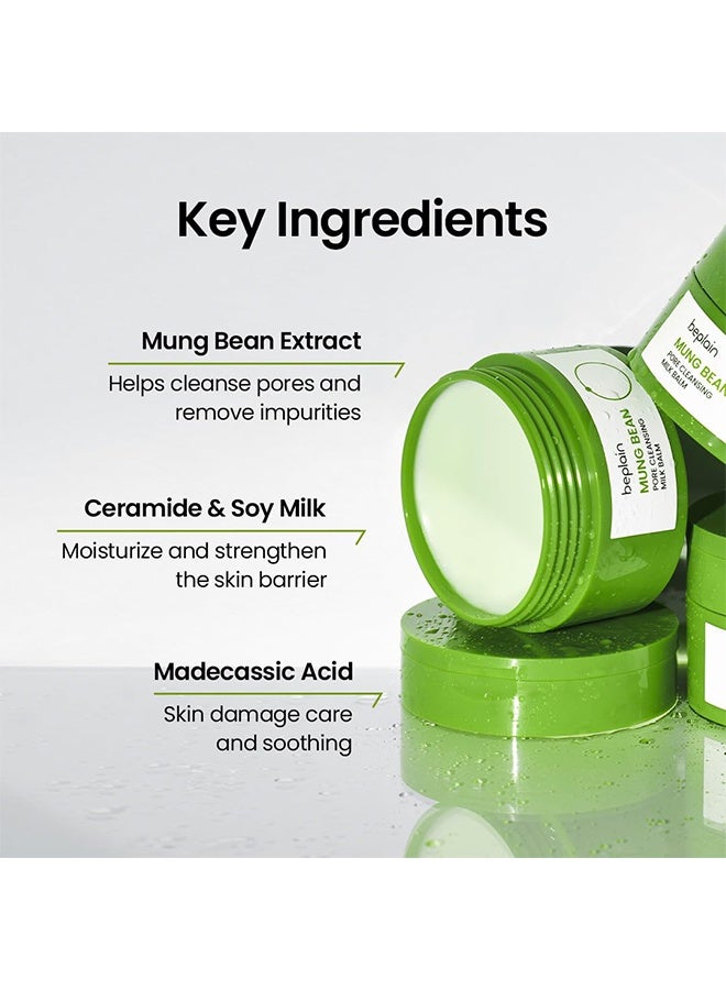 beplain Mung Bean Pore Clay Balm | Fragrance-Free | Korean Makeup Remover for Sensitive Skin | Non-Greasy Sorbet Texture with Ceramides | All-in-One Facial Cleanser 120ml - Image 5