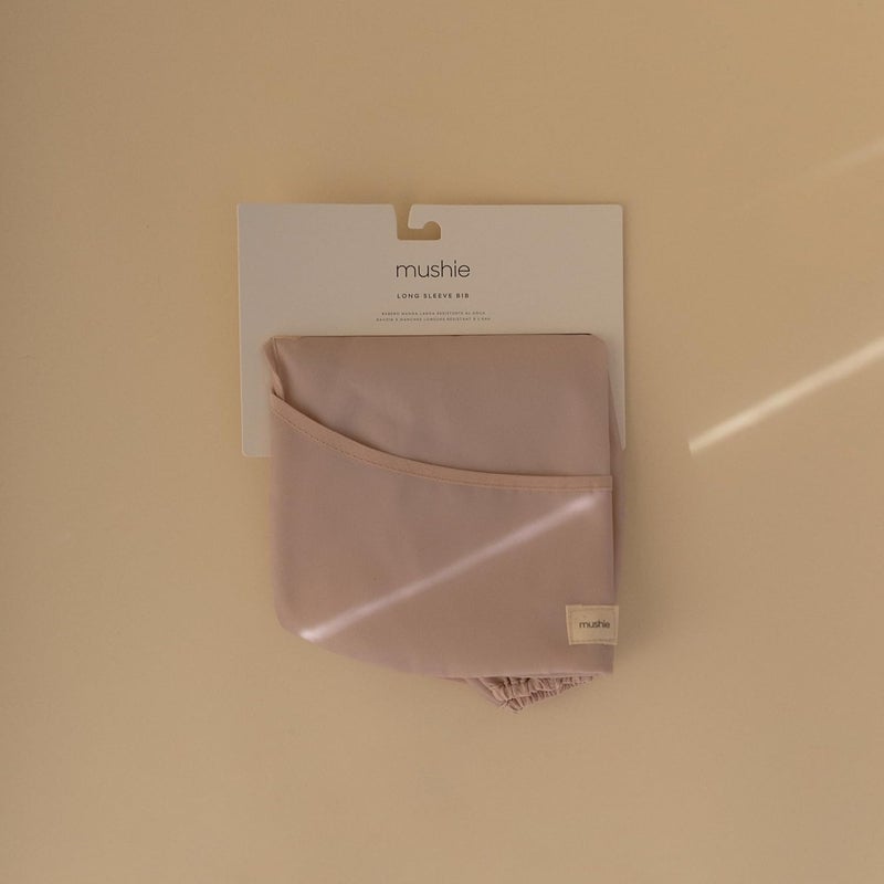 Mushie Long Sleeve Baby Bib - Blush - Image 3