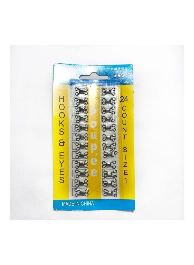 NIBEMINENT 24-Piece Spring Press Hook And Eye Set Silver - Image 1