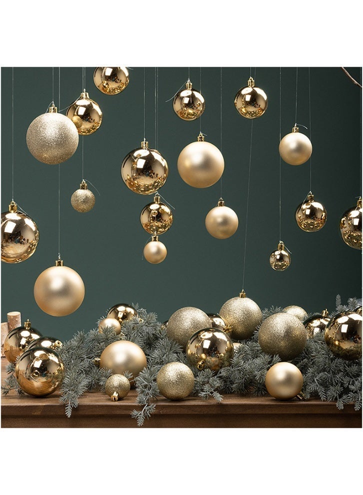 24 PCS Christmas Ball Ornaments Set, Christmas Tree Baubles Ball, Painted Plastic Christmas Balls for Christmas Holiday Party Home Decoration Gold - Image 2