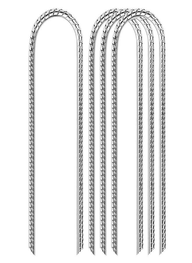 Hikemax 12 Inch Trampoline Wind Stakes for Hind Wind - 4 Pack Heavy duty Ground Anchor Rebar Stakes - Galvanized Steel Tent Stakes U-shaped for Secure Trampolines, Fences, Swings, Tent and Inflatables - Image 1