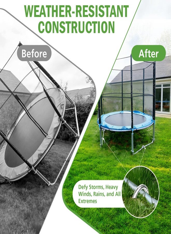 Hikemax 12 Inch Trampoline Wind Stakes for Hind Wind - 4 Pack Heavy duty Ground Anchor Rebar Stakes - Galvanized Steel Tent Stakes U-shaped for Secure Trampolines, Fences, Swings, Tent and Inflatables - Image 4