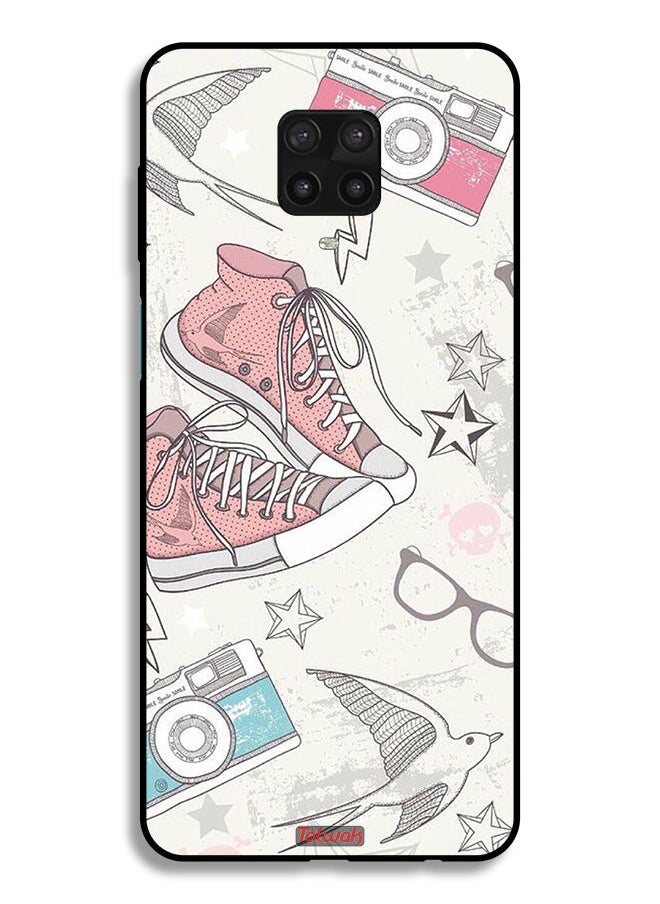 Tolwak - Xiaomi Redmi Note 9 Pro Protective Case Cover Canva Shoes And Camera Art - Image 1
