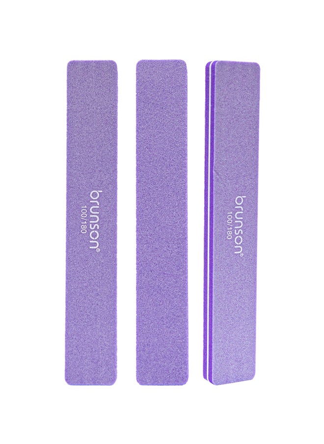 brunson 12 Pieces Manicure Files UV Gel Polish Tools Rectangular Shape Sanding Purple Nail Buffer SEB-317PR  - Image 1