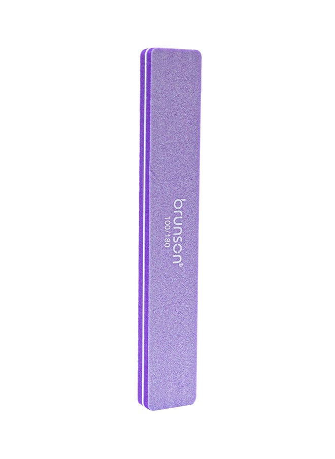 brunson 12 Pieces Manicure Files UV Gel Polish Tools Rectangular Shape Sanding Purple Nail Buffer SEB-317PR  - Image 2