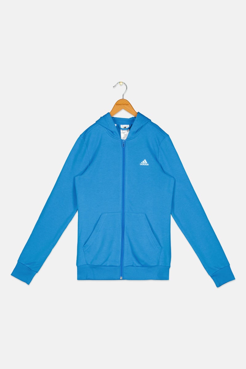 Adidas Kids Girl Brand Long Sleeves Training Sweatshirt, Blue  - Image 1