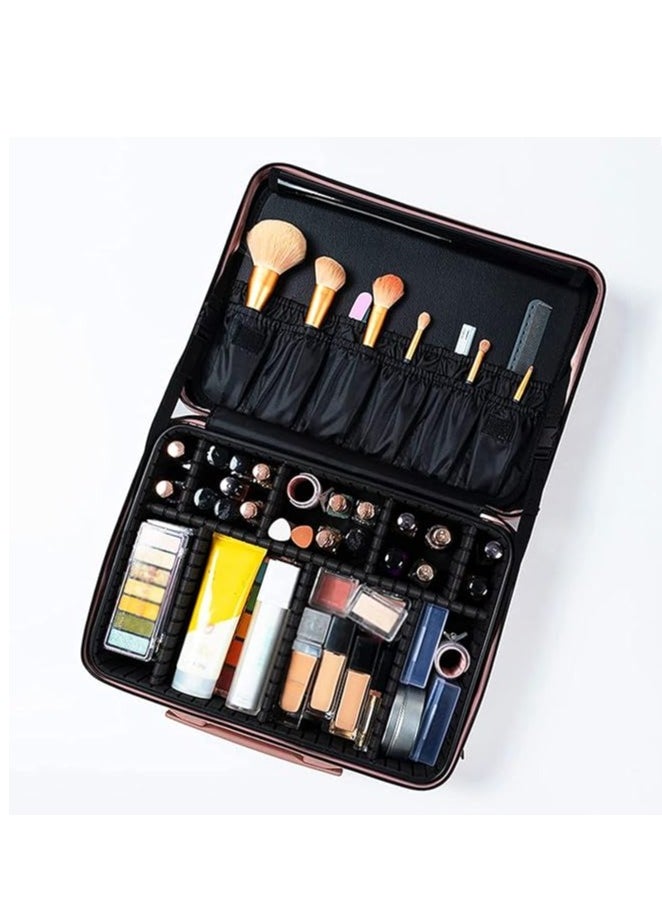 globalstar Globalstar Travel Makeup Organizer - Pink Artist Makeup Bag & Portable Skincare Train Case  - Image 5