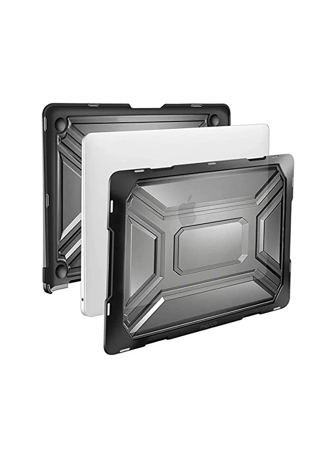 موسيسو متوافق مع حافظة MacBook Air مقاس 13 بوصة إصدار 2021 A2337 M1 A2179 مع شاشة Retina Touch ID، حافظة صلبة من البلاستيك عالي التحمل مع مصد TPU وغطاء لوحة المفاتيح، أسود - Image 3