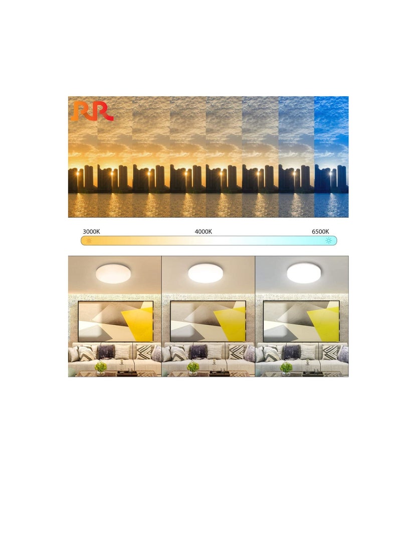 ار ار RR الإضاءة LED أضواء لوحة السقف ، 230VAC داخلي دائري توفير الطاقة 110 لومن / لكل وات ، ضوء ناعم بدون الأشعة فوق البنفسجية | مناسبة لتناول الطعام في المنزل والمعيشة والمكتب (ضوء النهار 6500 كلفن - 15 و  - Image 3
