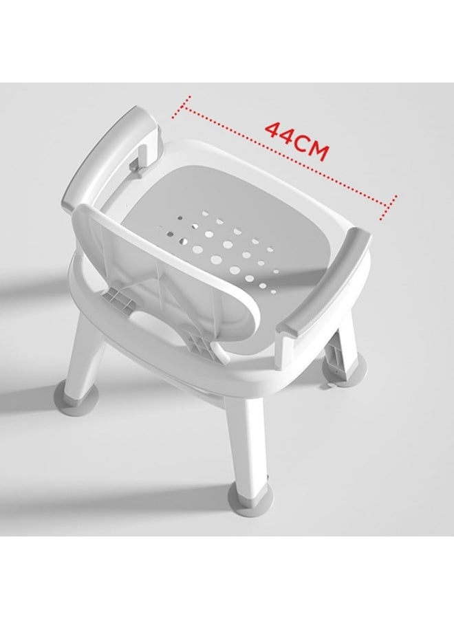HUMJO Bathroom Shower Chair With Back Armrests Anti Slip Floor Mats Shower Head Snap Bench Comfortable Cushioned Shower Chair For Elderly Disabled Pregnant Ramadan Gift Home Care Hygiene Safe（Load Capacity 158KG） - Image 5