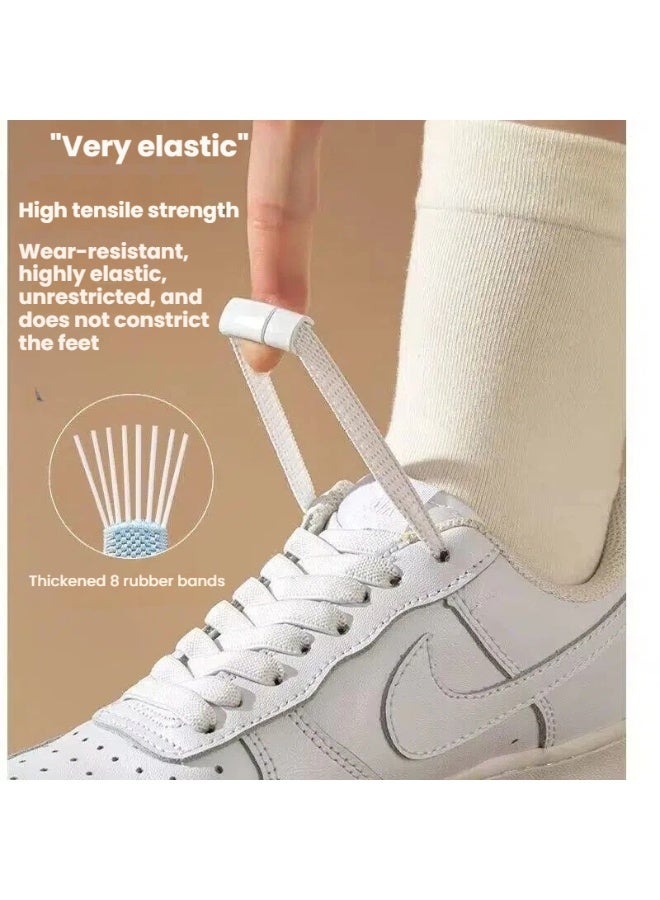 2-Pack Lazy No-Tie Buckle Shoelaces Highly Elastic Thickened Rubber Band Design Wear-Resistant and Tensile Foot-Friendly Adjustable Fit - Image 2