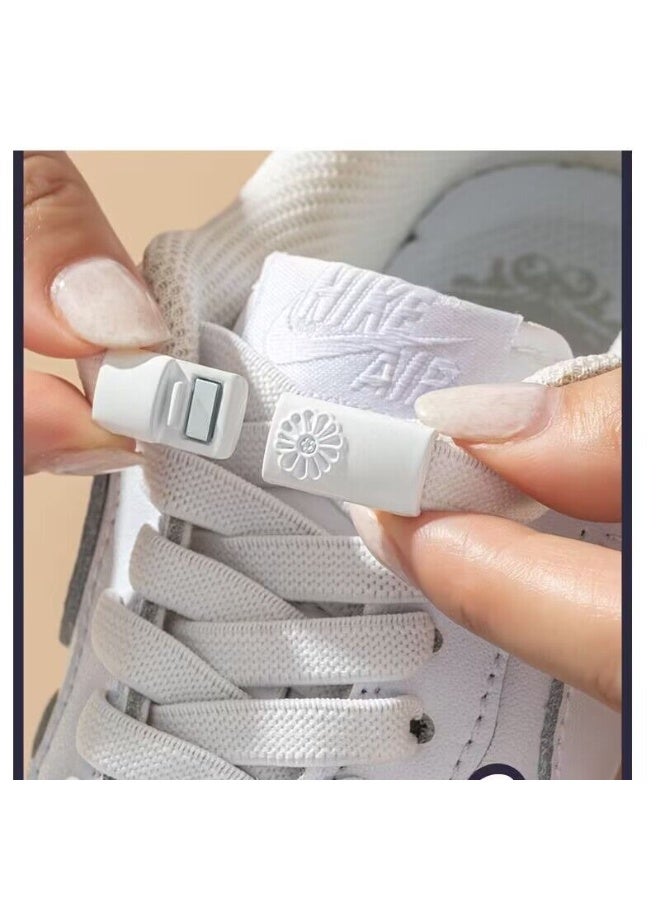 2-Pack Lazy No-Tie Buckle Shoelaces Highly Elastic Thickened Rubber Band Design Wear-Resistant and Tensile Foot-Friendly Adjustable Fit - Image 1