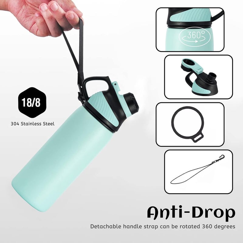 FjBottle زجاجة مياه من الفولاذ المقاوم للصدأ من ، سعة 600 مل/800 مل/1 لتر/1.5 لتر، مزودة بغطاء مغناطيسي، خالية من مادة BPA، معزولة حراريًا، مناسبة للرياضة والعمل والسفر. - Image 3
