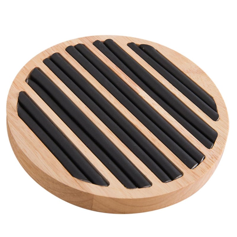 Natural Wood Ring Organizer Tray with Slot Design for Jewelry Storage on Dressing Table - Image 2