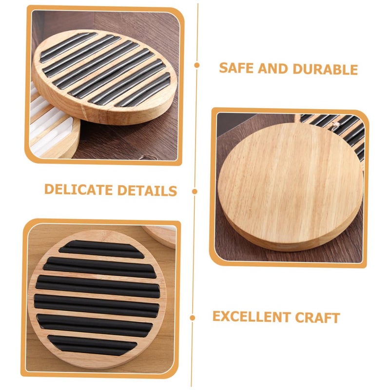 Natural Wood Ring Organizer Tray with Slot Design for Jewelry Storage on Dressing Table - Image 5