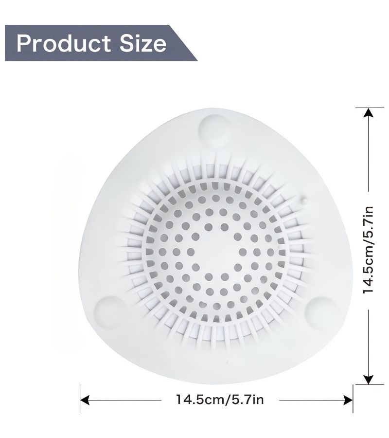 White Bathroom Anti-Clogging Hair Trap Drain Stopper Sink Filter Plug With Suction Cup Installed Floor Drain Cover - Image 2