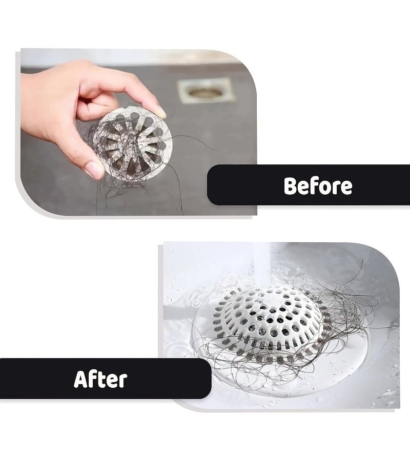 White Bathroom Anti-Clogging Hair Trap Drain Stopper Sink Filter Plug With Suction Cup Installed Floor Drain Cover - Image 5