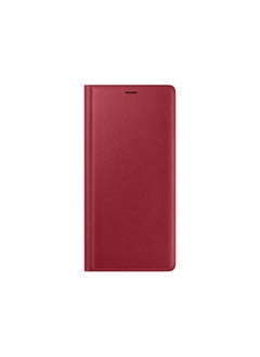 حافظة جلدية قابلة للطي لهاتف Samsung Galaxy A8 Plus (2018)، بدون مستشعر وفتحة بطاقة وغطاء حماية كامل متوافق مع هاتف Samsung Galaxy A8 Plus (2018) (6.0 بوصات) (أحمر)