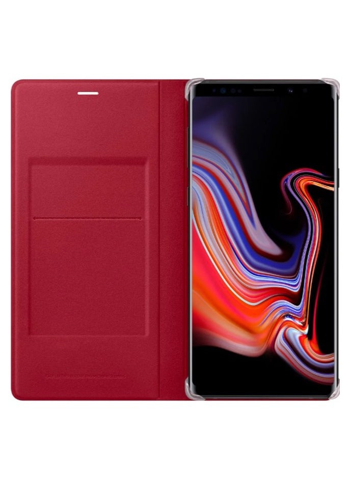 ماركة غير محددة - حافظة جلدية قابلة للطي لهاتف Samsung Galaxy A8 Plus (2018)، بدون مستشعر وفتحة بطاقة وغطاء حماية كامل متوافق مع هاتف Samsung Galaxy A8 Plus (2018) (6.0 بوصات) (أحمر) - Image 1