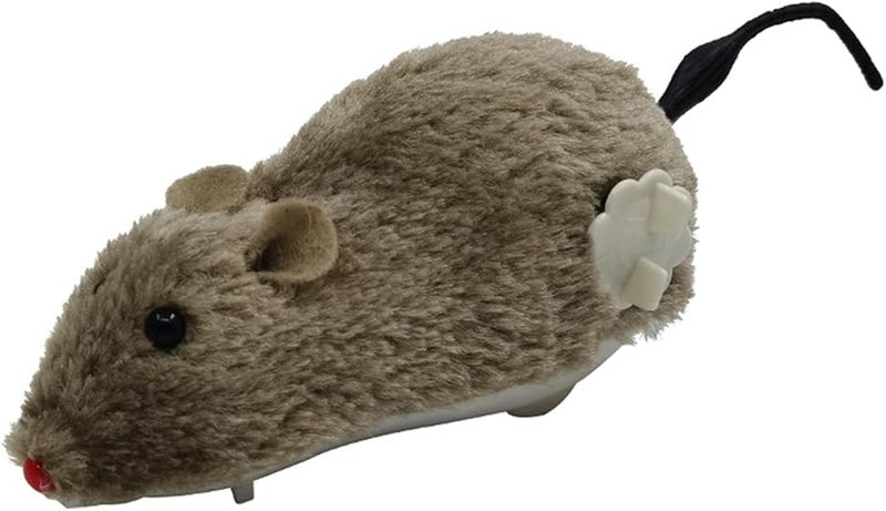 Wind Up Interactive Cat Toy Plush Mouse For Indoor Play Exercise Soft Fabric - Image 1