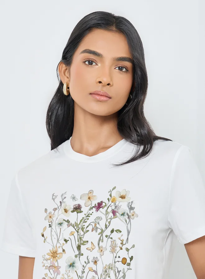 Take Two Take Two Women Graphic Print Round Neck T Shirt