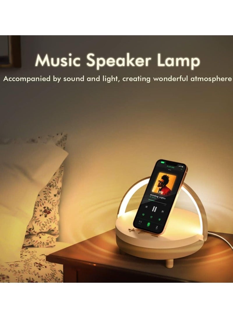 LED Night Light Table Lamp Music Lamp with Wireless Charger Portable Bluetooth  - Image 2
