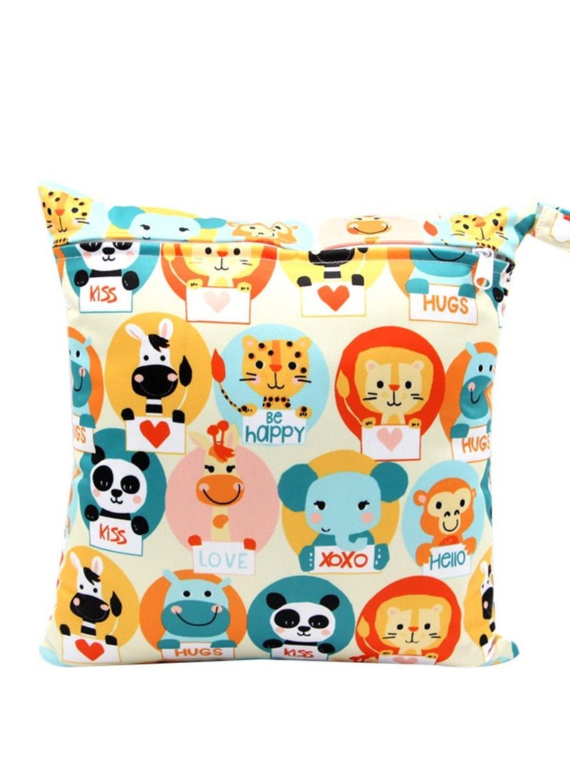 Asenappy Asenappy Cartoon Printed Stroller Single Zipper Car Hanging Bag Stroller Hanging Bag Multi-functional Diaper Storage Bag 