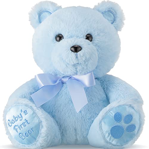 Chalyna 10 Inch Bear Animal Gift First Bear Baby Shower Plush Toy Stuffed for Shower Wedding Birthday Christmas Favor(Blue) - Image 1