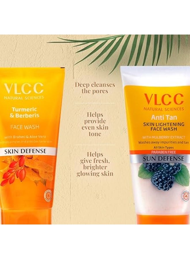 فى ال سي سي غسول الوجه VLCC بالكركم والبرباريس + غسول الوجه لتفتيح البشرة ومكافحة التصبغات - 150 مل × 2 - - مع الكركم والبرباريس، ومستخلص التوت، ومستخلص قشر البرتقال - Image 3