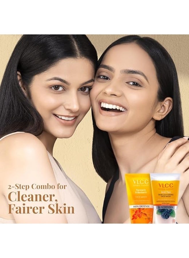 فى ال سي سي غسول الوجه VLCC بالكركم والبرباريس + غسول الوجه لتفتيح البشرة ومكافحة التصبغات - 150 مل × 2 - - مع الكركم والبرباريس، ومستخلص التوت، ومستخلص قشر البرتقال - Image 2