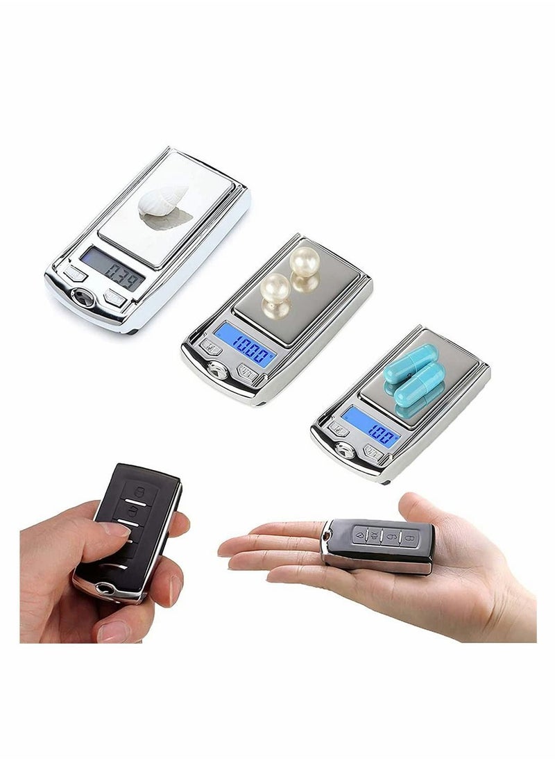 Y&D - 200 G / 0.01G Mini Digital Pocket Scale, Precision Portable Gram Scale with Ring Keychain, Multi-Function Car Key Shape Electronic for Jewelry, Food (Silver) - Image 1