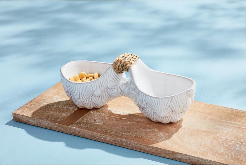 Mud Pie Sea Double Serving Dish 2 12 x 10 WHITE - Image 2