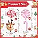 YOUDICT 9PCS Reindeer Balloon Pink Candy Cane Balloon Set Christmas Balloons Foil for Holiday Birthday Party Christmas Party Decorations - Image 4