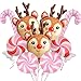 YOUDICT 9PCS Reindeer Balloon Pink Candy Cane Balloon Set Christmas Balloons Foil for Holiday Birthday Party Christmas Party Decorations - Image 2
