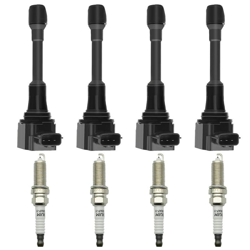 CNPAPC 4 PCS UF549 Ignition Coil Pack with Spark Plugs Compatible with Nissan Altima/March/NP300/Rogue/Sentra/Pathfinder 1.6L 1.8L 2.5L, for Infiniti FX50/M56/Q70 5.0 5.6L 2019# GN10241 5C1753 22448ED000 - Image 1