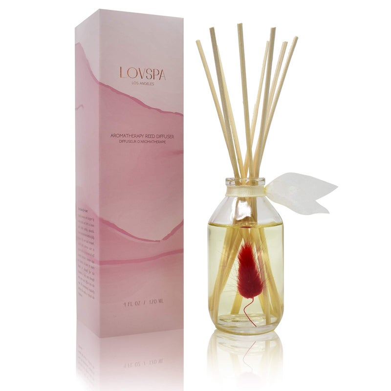 LOVSPA Palo Santo Reed Diffuser Sticks Made with Essential Oils 4 Ounces Real Botanicals in The Bottle Made in The USA