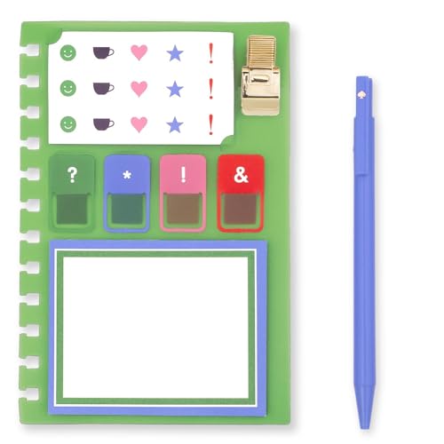 Kate Spade New York Zipper Pouch Filled with Planner Stickers and Accessories, Set Includes Notepad, Sticker Tabs, Black Ink Pen and Holder, Vegan Leather Accessory Bag, Sunny Day Stripe - Image 2