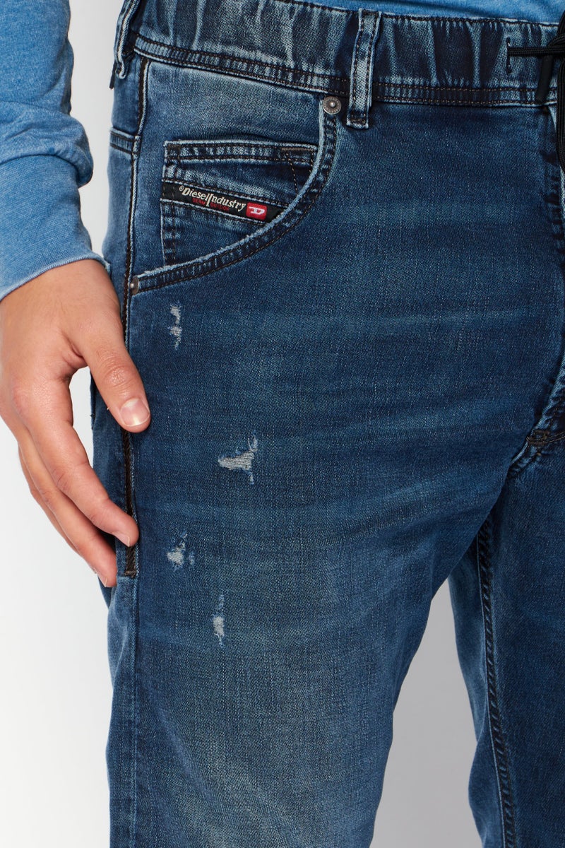 DIESEL جينز كروالي-ن للرجال بقصة عادية وقابل للتمدد، أزرق - Image 3