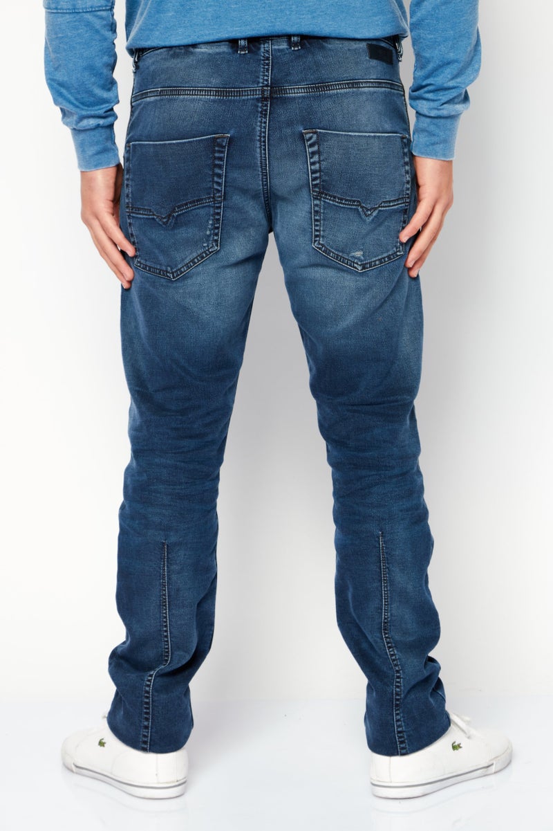 DIESEL جينز كروالي-ن للرجال بقصة عادية وقابل للتمدد، أزرق - Image 4